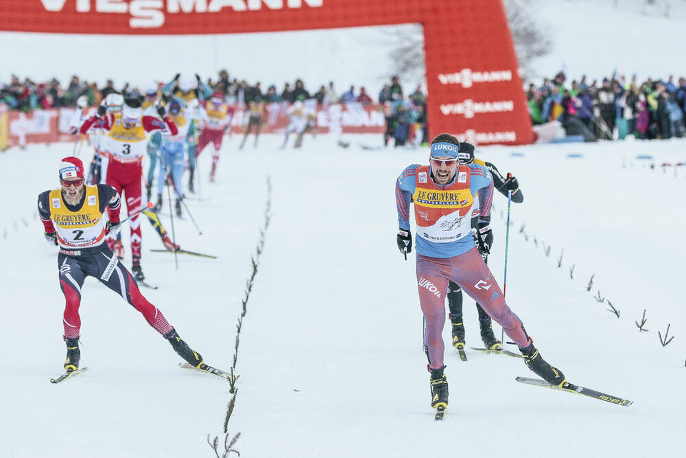 03.01.2017, Oberstdorf, Germany (GER):Martin Johnsrud Sundby (NOR), Sergey Ustiugov (RUS), (l-r)  - FIS world cup cross-country, tour de ski, skiathlon men, Oberstdorf (GER). www.nordicfocus.com. © Modica/NordicFocus. Every downloaded picture is fee-lia