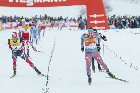 03.01.2017, Oberstdorf, Germany (GER):Martin Johnsrud Sundby (NOR), Sergey Ustiugov (RUS), (l-r) - FIS world cup cross-country, tour de ski, skiathlon men, Oberstdorf (GER). www.nordicfocus.com. © Modica/NordicFocus. Every downloaded picture is fee-lia NordicFocus 03.01.2017, Oberstdorf, Germany (GER):Martin Johnsrud Sundby (NOR), Sergey Ustiugov (RUS), (l-r) - FIS world cup cross-country, tour de ski, skiathlon men, Oberstdorf (GER). www.nordicfocus.com. © Modica/NordicFocus. Every downloaded picture is fee-lia