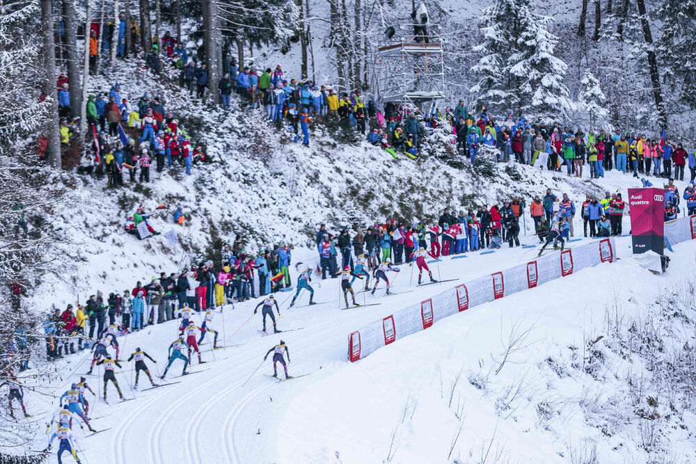 03.01.2017, Oberstdorf, Germany (GER): Athletes on the track(l-r)  - FIS world cup cross-country, tour de ski, skiathlon men, Oberstdorf (GER). www.nordicfocus.com. © Modica/NordicFocus. Every downloaded picture is fee-liable.