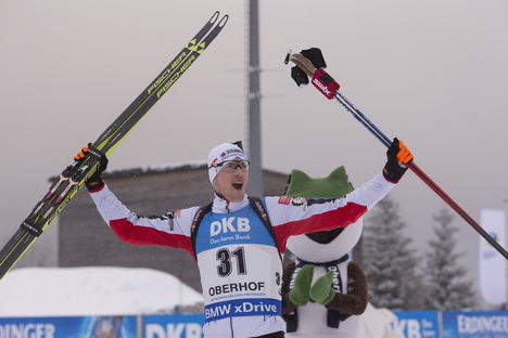 05.01.2017, Oberhof, Germany (GER):Julian Eberhard (AUT) - IBU world cup biathlon, sprint men, Oberhof (GER). www.nordicfocus.com. © Manzoni/NordicFocus. Every downloaded picture is fee-liable. NordicFocus 05.01.2017, Oberhof, Germany (GER):Julian Eberhard (AUT) - IBU world cup biathlon, sprint men, Oberhof (GER). www.nordicfocus.com. © Manzoni/NordicFocus. Every downloaded picture is fee-liable.