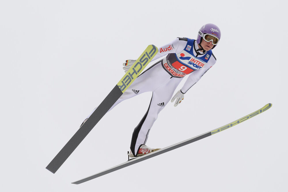 04.01.2017, Innsbruck, Austria (AUT):Andreas Wellinger (GER) - FIS world cup ski jumping, four hills tournament, individual HS130, Innsbruck (AUT). www.nordicfocus.com. © Rauschendorfer/NordicFocus. Every downloaded picture is fee-liable.