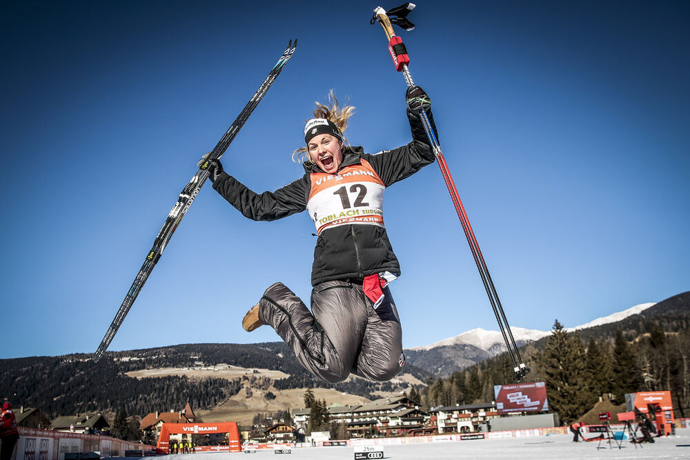 06.01.2017, Toblach, Italy (ITA):Jessica Diggins (USA) - FIS world cup cross-country, tour de ski, 5km women, Toblach (ITA). www.nordicfocus.com. © Modica/NordicFocus. Every downloaded picture is fee-liable.