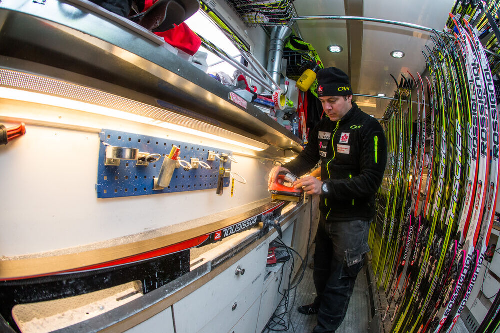 14.12.2013, Davos, Switzerland (SUI): inside view in the canadian wax truck- FIS world cup cross-country, training, Davos (SUI). www.nordicfocus.com. © Laiho/NordicFocus. Every downloaded picture is fee-liable.