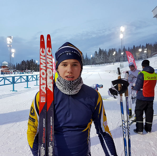 LEO JOHANSSON från Skillingaryd gjorde ett mycket bra lopp i juniorklassen. Här från JVM-testet i Östersund i vintras. Foto: THORD ERIC NILSSON