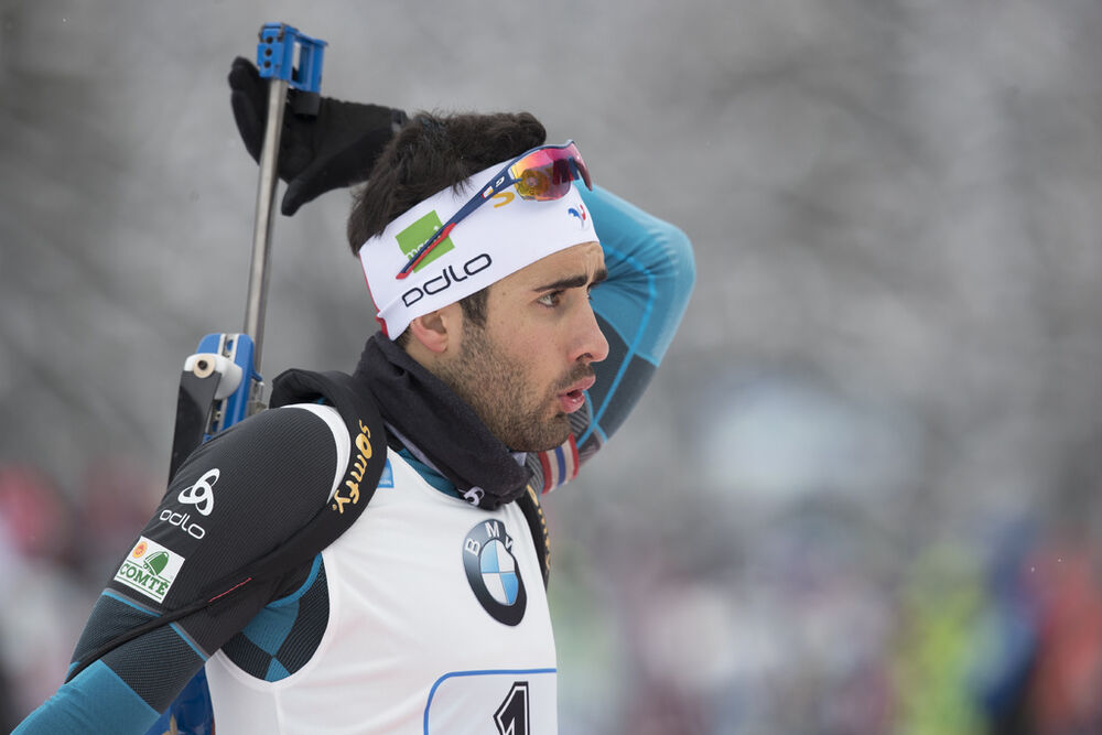 11.01.2017, Ruhpolding, Germany (GER):Martin Fourcade (FRA) -  IBU world cup biathlon, relay men, Ruhpolding (GER). www.nordicfocus.com. © Manzoni/NordicFocus. Every downloaded picture is fee-liable.