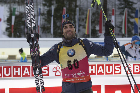 13.01.2017, Ruhpolding, Germany (GER):Martin Fourcade (FRA) - IBU world cup biathlon, sprint men, Ruhpolding (GER). www.nordicfocus.com. © Manzoni/NordicFocus. Every downloaded picture is fee-liable. NordicFocus 13.01.2017, Ruhpolding, Germany (GER):Martin Fourcade (FRA) - IBU world cup biathlon, sprint men, Ruhpolding (GER). www.nordicfocus.com. © Manzoni/NordicFocus. Every downloaded picture is fee-liable.