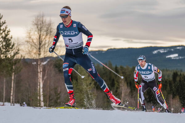 04.12.2016, Lillehammer, Norway (NOR):Joergen Graabak (NOR), Wilhelm Denifl (AUT), (l-r) - FIS world cup nordic combined, individual gundersen HS138/10km, Lillehammer (NOR). www.nordicfocus.com. © Modica/NordicFocus. Every downloaded picture is fee-lia NordicFocus
