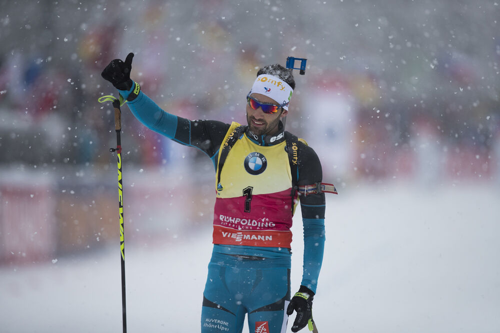 15.01.2017, Ruhpolding, Germany (GER):Martin Fourcade (FRA) -  IBU world cup biathlon, pursuit men, Ruhpolding (GER). www.nordicfocus.com. © Manzoni/NordicFocus. Every downloaded picture is fee-liable.