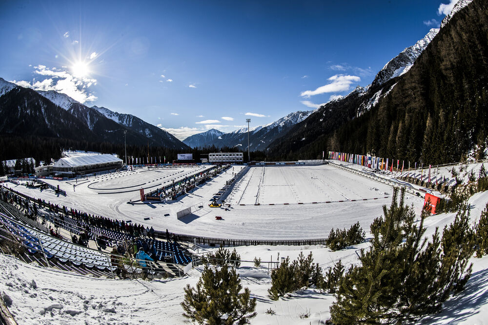 18.01.2017, Antholz, Italy (ITA):Event Feature: Overview over the Biathlon Stadium of Antholz -  IBU world cup biathlon, training, Antholz (ITA). www.nordicfocus.com. © Manzoni/NordicFocus. Every downloaded picture is fee-liable.