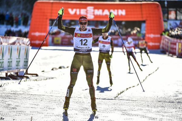 21.01.2017, Chaux-Neuve, France (FRA):Johannes Rydzek (GER), Fabian Riessle (GER), Akito Watabe (JPN), Eric Frenzel (GER) - FIS world cup nordic combined, individual gundersen HS118/10km, Chaux-Neuve (FRA). www.nordicfocus.com. © Thibaut/NordicFocus. Ev NordicFocus