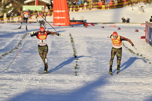 27.01.2017, Seefeld, Austria (AUT):Johannes Rydzek (GER), Eric Frenzel (GER) - FIS world cup nordic combined, individual gundersen HS109/5km, Seefeld (AUT). www.nordicfocus.com. © Thibaut/NordicFocus. Every downloaded picture is fee-liable. NordicFocus
