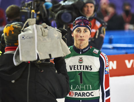 19.02.2016, Lahti, Finland (FIN):Jarl Magnus Riiber (NOR) - FIS world cup nordic combined, individual gundersen HS130/10km, Lahti (FIN). www.nordicfocus.com. © Felgenhauer/NordicFocus. Every downloaded picture is fee-liable. NordicFocus 19.02.2016, Lahti, Finland (FIN):Jarl Magnus Riiber (NOR) - FIS world cup nordic combined, individual gundersen HS130/10km, Lahti (FIN). www.nordicfocus.com. © Felgenhauer/NordicFocus. Every downloaded picture is fee-liable.