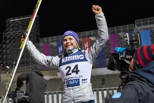 04.02.2016, Oslo, Norway (NOR):Maren Lundby (NOR) - FIS world cup ski jumping ladies, individual HS134, Oslo (NOR). www.nordicfocus.com. © Felgenhauer/NordicFocus. Every downloaded picture is fee-liable. NordicFocus