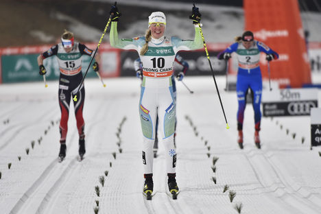 03.02.2017, Pyeong Chang, Korea (KOR):Anamarija Lampic (SLO), Silje Oeyre Slind (NOR), Justyna Kowalczyk (POL) - FIS world cup cross-country, individual sprint, Pyeong Chang (KOR). www.nordicfocus.com. © Thibaut/NordicFocus. Every downloaded picture is NordicFocus 03.02.2017, Pyeong Chang, Korea (KOR):Anamarija Lampic (SLO), Silje Oeyre Slind (NOR), Justyna Kowalczyk (POL) - FIS world cup cross-country, individual sprint, Pyeong Chang (KOR). www.nordicfocus.com. © Thibaut/NordicFocus. Every downloaded picture is