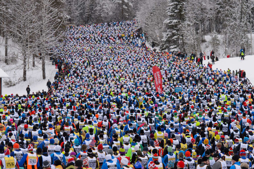 06.03.2016, Mora, Sweden (SWE):Start of the race, famous first hill- Ski Classics and FIS Marathon Cup Vasaloppet, Mora (SWE). www.nordicfocus.com. © Rauschendorfer/NordicFocus. Every downloaded picture is fee-liable.