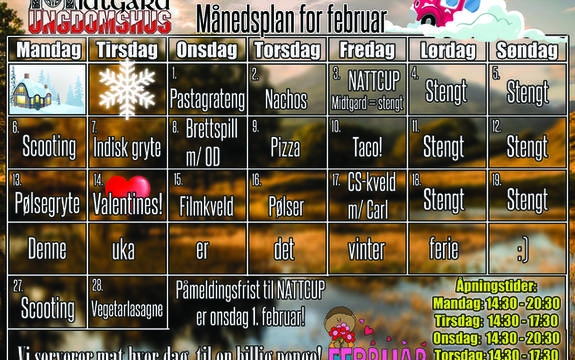 Månedsplan februar Midtgard