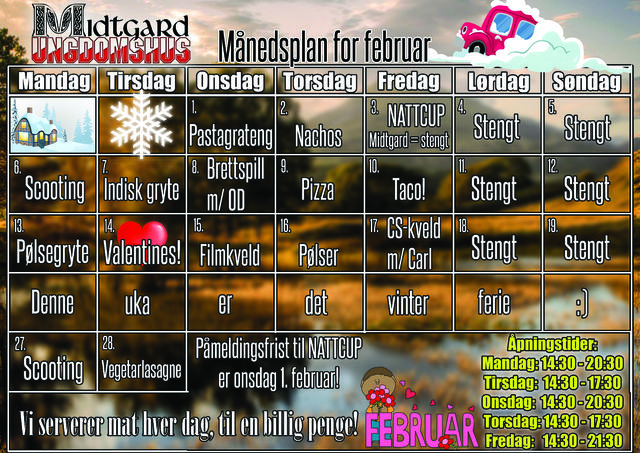 Månedsplan februar Midtgard