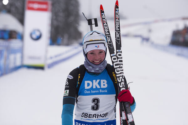 07.01.2017, Oberhof, Germany (GER):Marie Dorin Habert (FRA) - IBU world cup biathlon, pursuit women, Oberhof (GER). www.nordicfocus.com. © Manzoni/NordicFocus. Every downloaded picture is fee-liable. NordicFocus