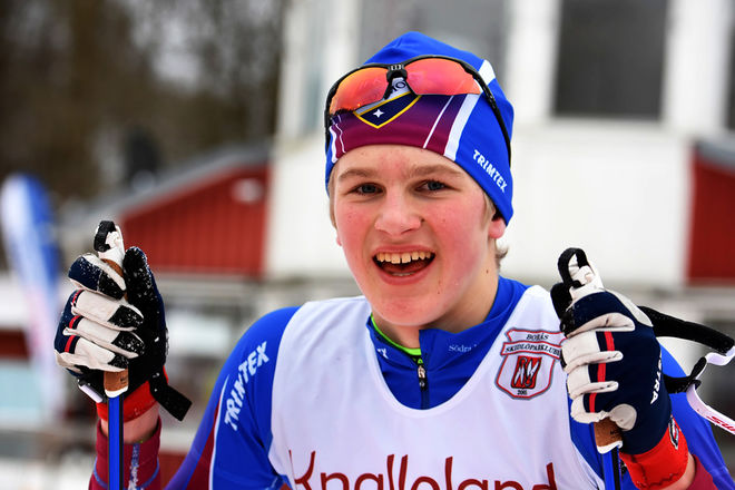 EDVIN ANGER, Hedemora - segrare i USM-sprinten i H15. Foto: ROLF ZETTERBERG