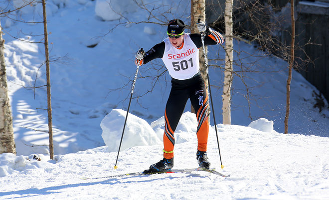HUGO JACOBSSON från Falun-Borlänge SK vann prologen i H19-20 vid Scandic cup-sprinten på Lugnet i Falun. Foto/rights: KJELL-ERIK KRISTIANSEN/sweski.com