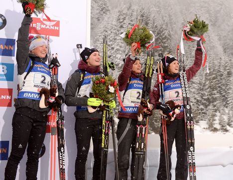 17.02.2017, Hochfilzen, Austria (AUT):Anais Chevalier (FRA), Celia Aymonier (FRA), Justine Braisaz (FRA), Marie Dorin Habert (FRA) - IBU world championships biathlon, relay women, Hochfilzen (AUT). www.nordicfocus.com. © NordicFocus. Every downloaded pi NordicFocus 17.02.2017, Hochfilzen, Austria (AUT):Anais Chevalier (FRA), Celia Aymonier (FRA), Justine Braisaz (FRA), Marie Dorin Habert (FRA) - IBU world championships biathlon, relay women, Hochfilzen (AUT). www.nordicfocus.com. © NordicFocus. Every downloaded pi