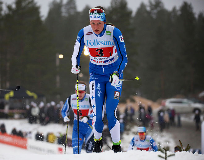 LINN SÖMSKAR upplever en fin helg i Falun. I lördagens 5 km klassisk tog hon sin andra seger på två dagar i Intersport cups minitour. Foto/rights: MARCELA HAVLOVA/sweski.com