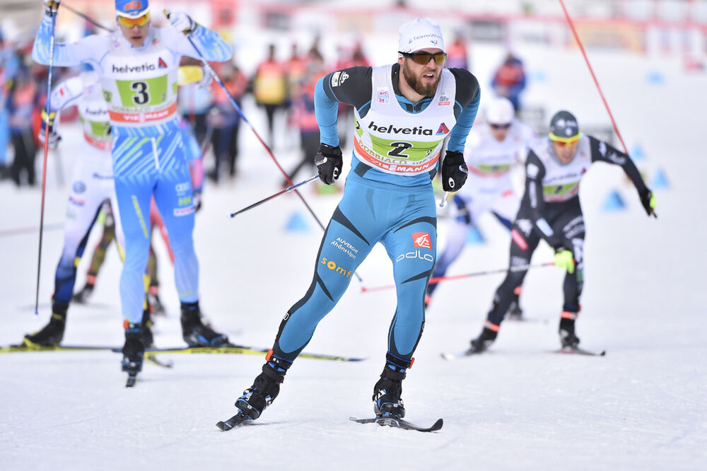 15.01.2017, Toblach, Italy (ITA):Baptiste Gros (FRA) - FIS world cup cross-country, team sprint, Toblach (ITA). www.nordicfocus.com. © Thibaut/NordicFocus. Every downloaded picture is fee-liable.