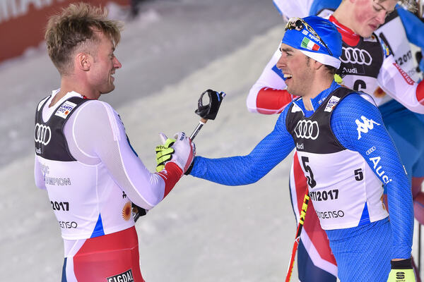 23.02.2017, Lahti, Finland (FIN):Petter Jr. Northug (NOR), Federico Pellegrino (ITA) - FIS nordic world ski championships, cross-country, individual sprint, Lahti (FIN). www.nordicfocus.com. © Thibaut/NordicFocus. Every downloaded picture is fee-liable. NordicFocus