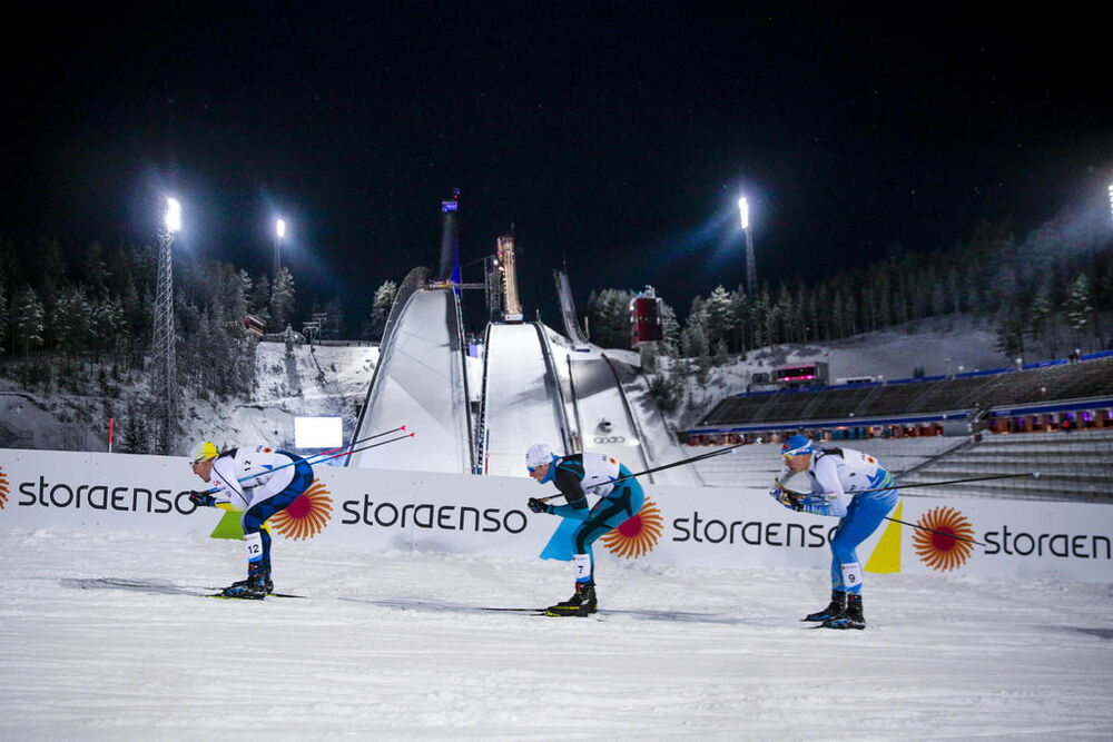 23.02.2017, Lahti, Finland (FIN):Calle Halfvarsson (SWE), Lucas Chanavat (FRA), Matias Strandvall (FIN), (l-r)  - FIS nordic world ski championships, cross-country, individual sprint, Lahti (FIN). www.nordicfocus.com. © Modica/NordicFocus. Every downloa