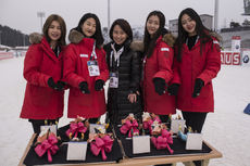01.03.2017, Pyeong Chang, Korea (KOR):Event Feature: the flower girls pose for the picture - IBU world cup biathlon, training, Pyeong Chang (KOR). www.nordicfocus.com. © Manzoni/NordicFocus. Every downloaded picture is fee-liable. NordicFocus 01.03.2017, Pyeong Chang, Korea (KOR):Event Feature: the flower girls pose for the picture - IBU world cup biathlon, training, Pyeong Chang (KOR). www.nordicfocus.com. © Manzoni/NordicFocus. Every downloaded picture is fee-liable.