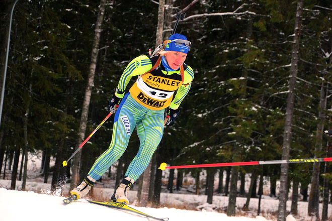 OLGA ALIFIRAVETS - ex-vitryskan som åker för Sverige - var stark 3:a i IBU-cupen i Kontiolahti. Foto: HÅKAN BLIDBERG