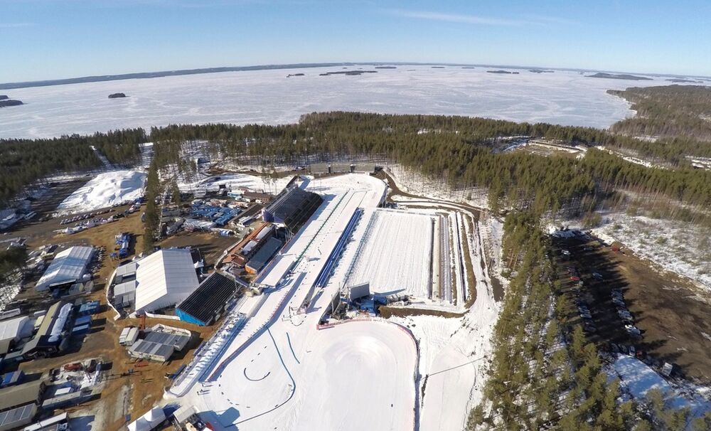 12.03.2015, Kontiolahti, Finland (FIN): Birdview over the Biathlon Stadium of Kontiolathi (FIN) - IBU world championships biathlon Kontiolahti (FIN). © IBU/Marian Hiller TV
