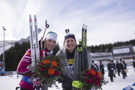 17.03.2017, Oslo, Norway (NOR):Anais Bescond (FRA), Justine Braisaz (FRA), (l-r) - IBU world cup biathlon, sprint women, Oslo (NOR). www.nordicfocus.com. © Manzoni/NordicFocus. Every downloaded picture is fee-liable. NordicFocus 17.03.2017, Oslo, Norway (NOR):Anais Bescond (FRA), Justine Braisaz (FRA), (l-r) - IBU world cup biathlon, sprint women, Oslo (NOR). www.nordicfocus.com. © Manzoni/NordicFocus. Every downloaded picture is fee-liable.