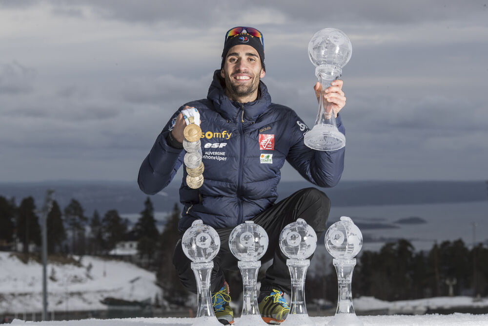 19.03.2017, Oslo, Norway (NOR):Martin Fourcade (FRA) -  IBU world cup biathlon, cups, Oslo (NOR). www.nordicfocus.com. © Manzoni/NordicFocus. Every downloaded picture is fee-liable.