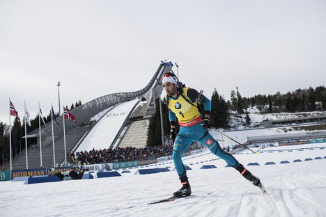19.03.2017, Oslo, Norway (NOR):Martin Fourcade (FRA) - IBU world cup biathlon, mass men, Oslo (NOR). www.nordicfocus.com. © Manzoni/NordicFocus. Every downloaded picture is fee-liable. NordicFocus 19.03.2017, Oslo, Norway (NOR):Martin Fourcade (FRA) - IBU world cup biathlon, mass men, Oslo (NOR). www.nordicfocus.com. © Manzoni/NordicFocus. Every downloaded picture is fee-liable.