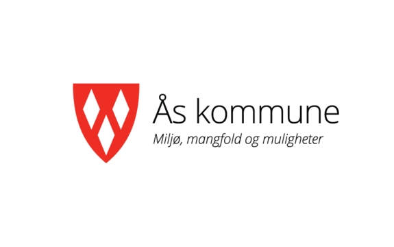 Kommunevåpen, liggende, sort tekst med slagord. PNG-format for bruk på web
