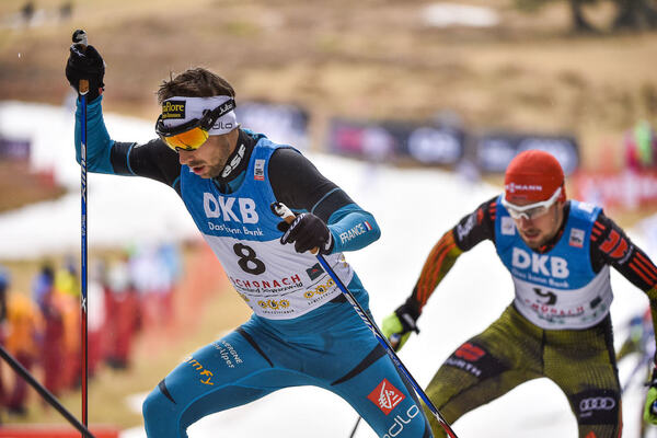 18.03.2017, Schonach, Germany (GER):Maxime Laheurte (FRA), Johannes Rydzek (GER) - FIS world cup nordic combined, individual gundersen HS106/10km, Schonach (GER). www.nordicfocus.com. © Thibaut/NordicFocus. Every downloaded picture is fee-liable. NordicFocus