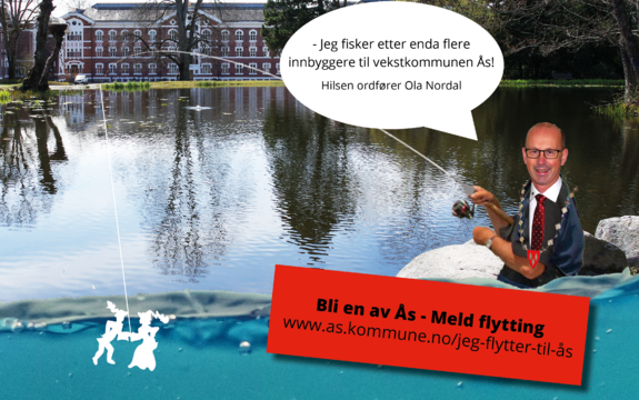 Meld flytting - bli en av Ås! #studentkommune #blienavås (Fotomontasje: Ås kommune)