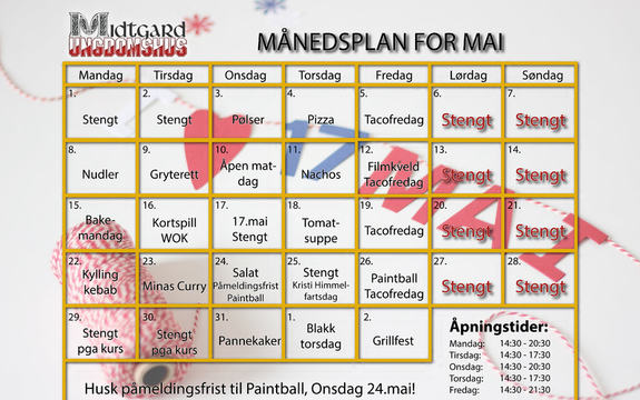 Månedsplan mai 2017 Midtgard