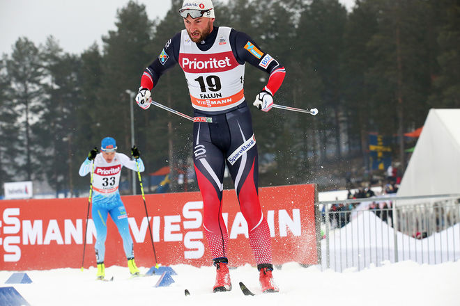 PETTER NORTHUG jr tränar mer än någon gång på hög höjd för att komma tillbaka till toppen i OS-säsongen 2018. Här från världscupen i Falun i vintras. Foto/rights: MARCELA HAVLOVA/sweski.com