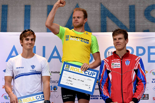 ROBIN NORUM (mitten) vann STS Roll cup till slut före Victor Gustafsson (vänster) och Tom Fahlén. Alla foton: ROLF ZETTERBERG