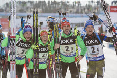 09.02.2017, Hochfilzen, Austria (AUT):Vanessa Hinz (GER), Laura Dahlmeier (GER), Arnd Peiffer (GER), Simon Schempp (GER), (l-r) - IBU world championships biathlon, relay mixed, Hochfilzen (AUT). www.nordicfocus.com. © NordicFocus. Every downloaded pictu NordicFocus 09.02.2017, Hochfilzen, Austria (AUT):Vanessa Hinz (GER), Laura Dahlmeier (GER), Arnd Peiffer (GER), Simon Schempp (GER), (l-r) - IBU world championships biathlon, relay mixed, Hochfilzen (AUT). www.nordicfocus.com. © NordicFocus. Every downloaded pictu