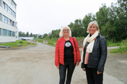 Samarbeider om seniorkollektiv i Tromsø. Fra venstre: Gunhild Johansen, leder for Helse- og velferdskomiteen i Tromsø kommune og Kjersti Nerseth, sivilarkitekt i K.N. Arkitektkontor. Foto: Nordlys.