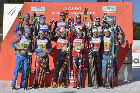 18.12.2016, La Clusaz, France (FRA):Evgeniy Belov (RUS), Alexander Legkov (RUS), Alexey Chervotkin (RUS), Sergey Ustiugov (RUS), Didrik Toenseth (NOR), Martin Johnsrud Sundby (NOR), Anders Gloeersen (NOR), Finn Haagen Krogh (NOR), Jean Marc Gaillard (FRA NordicFocus 18.12.2016, La Clusaz, France (FRA):Evgeniy Belov (RUS), Alexander Legkov (RUS), Alexey Chervotkin (RUS), Sergey Ustiugov (RUS), Didrik Toenseth (NOR), Martin Johnsrud Sundby (NOR), Anders Gloeersen (NOR), Finn Haagen Krogh (NOR), Jean Marc Gaillard (FRA
