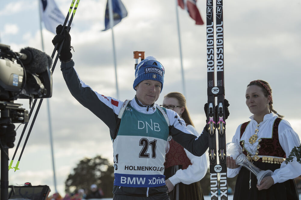 18.03.2017, Oslo, Norway (NOR):Lukas Hofer (ITA) -  IBU world cup biathlon, pursuit men, Oslo (NOR). www.nordicfocus.com. © Manzoni/NordicFocus. Every downloaded picture is fee-liable.