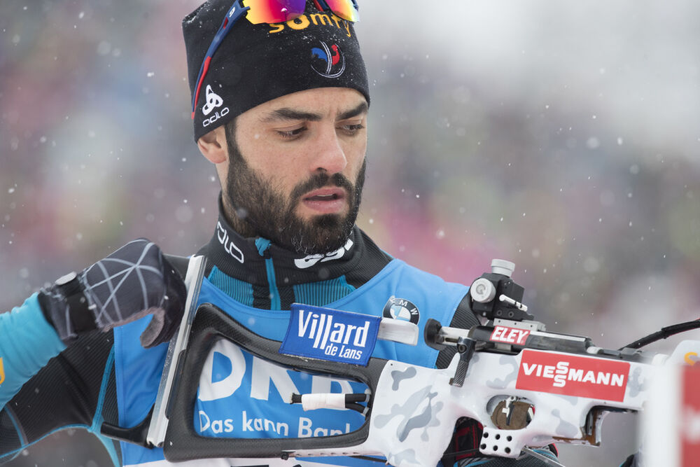 15.01.2017, Ruhpolding, Germany (GER):Simon Fourcade (FRA) -  IBU world cup biathlon, pursuit men, Ruhpolding (GER). www.nordicfocus.com. © Manzoni/NordicFocus. Every downloaded picture is fee-liable.