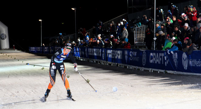 MAJA DAHLQVIST, Falun-Borlänge i mål som segrare i prologen på supersprinten i Östersund. Foto: THORD ERIC NILSSON