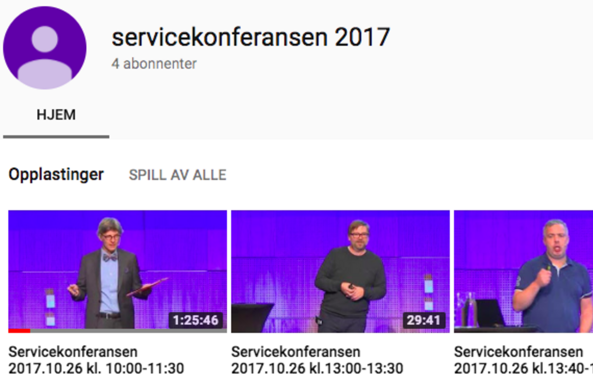 Videoer fra Servicekonferansen 2017.