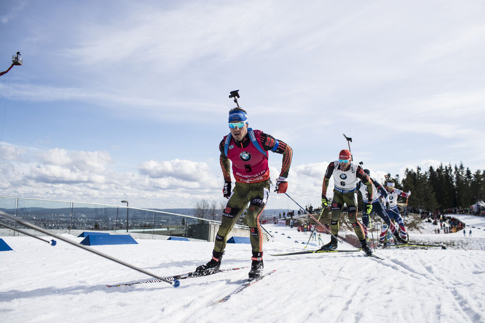 19.03.2017, Oslo, Norway (NOR):Simon Schempp (GER) -  IBU world cup biathlon, mass men, Oslo (NOR). www.nordicfocus.com. © Manzoni/NordicFocus. Every downloaded picture is fee-liable.