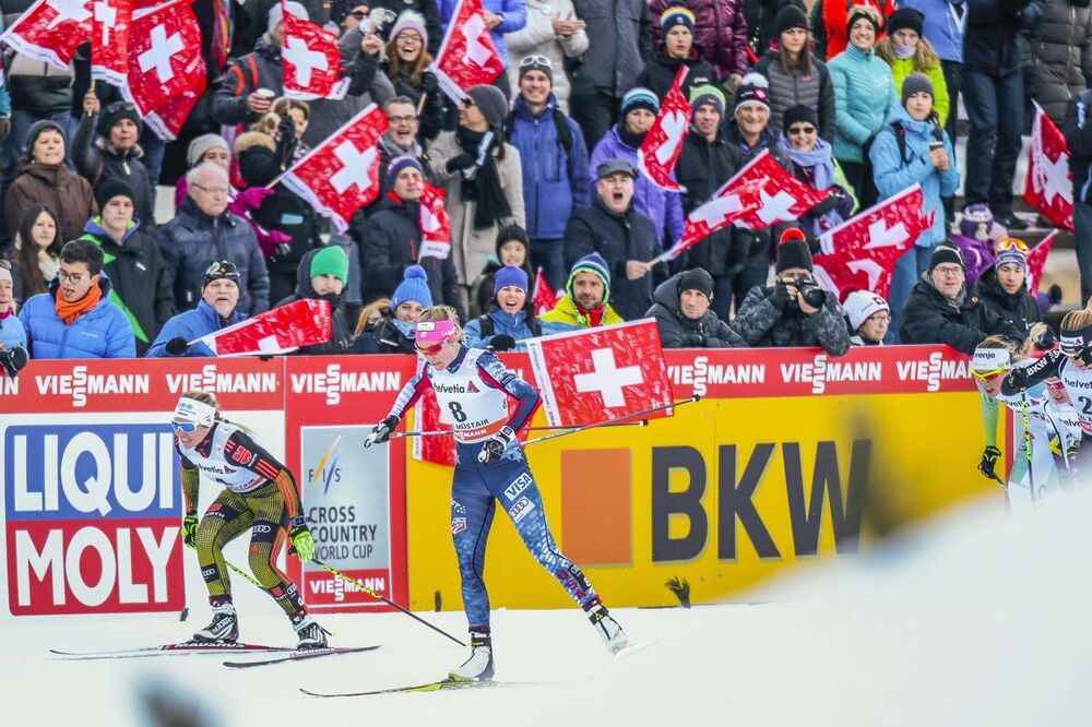 31.12.2016, Val Mustair, Switzerland (SUI):Sandra Ringwald (GER), Sadie Bjornsen (USA), (l-r)  - FIS world cup cross-country, tour de ski, individual sprint, Val Mustair (SUI). www.nordicfocus.com. © Modica/NordicFocus. Every downloaded picture is fee-l